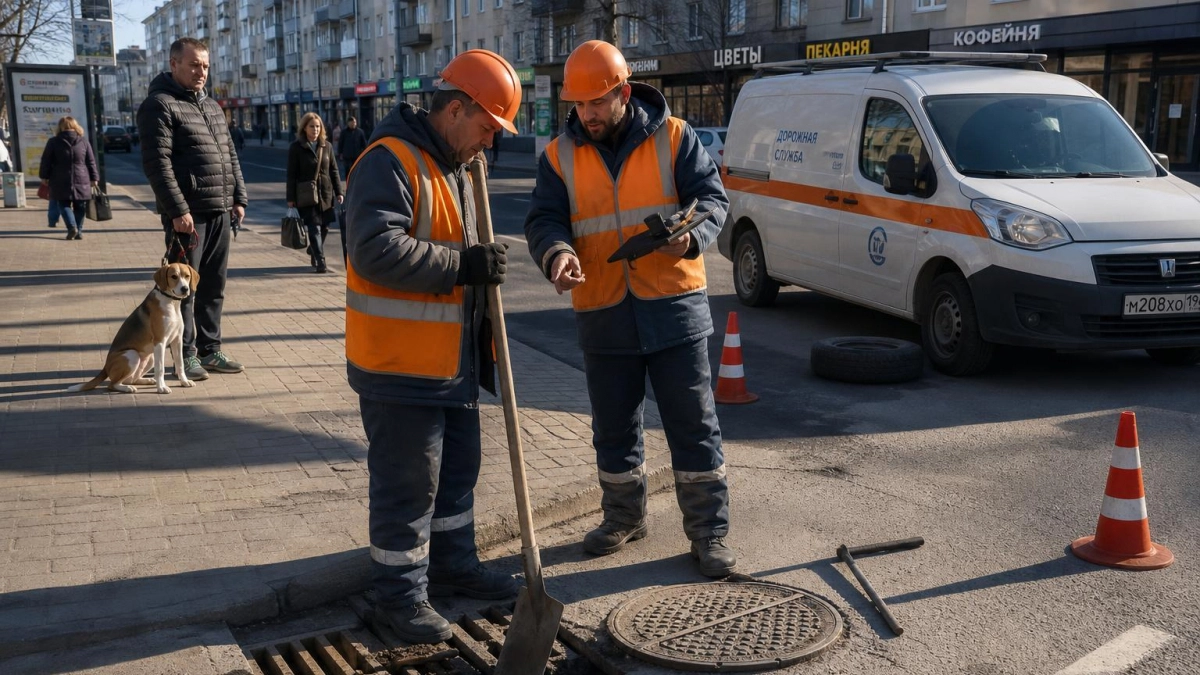 Провалы на новой улице Уфы объяснили вандализмом на ливневой канализации