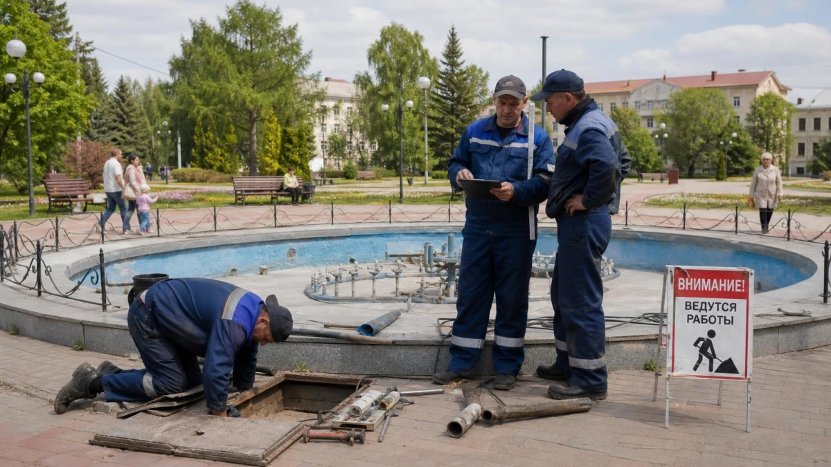 Фонтан в Стерлитамаке заработает в июне после прорыва трубы