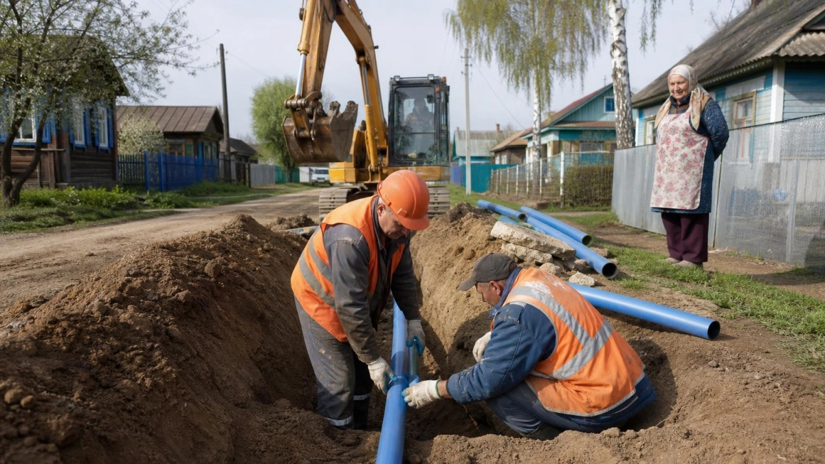 В селе Старые Казанчи Башкирии начали строить долгожданный водопровод