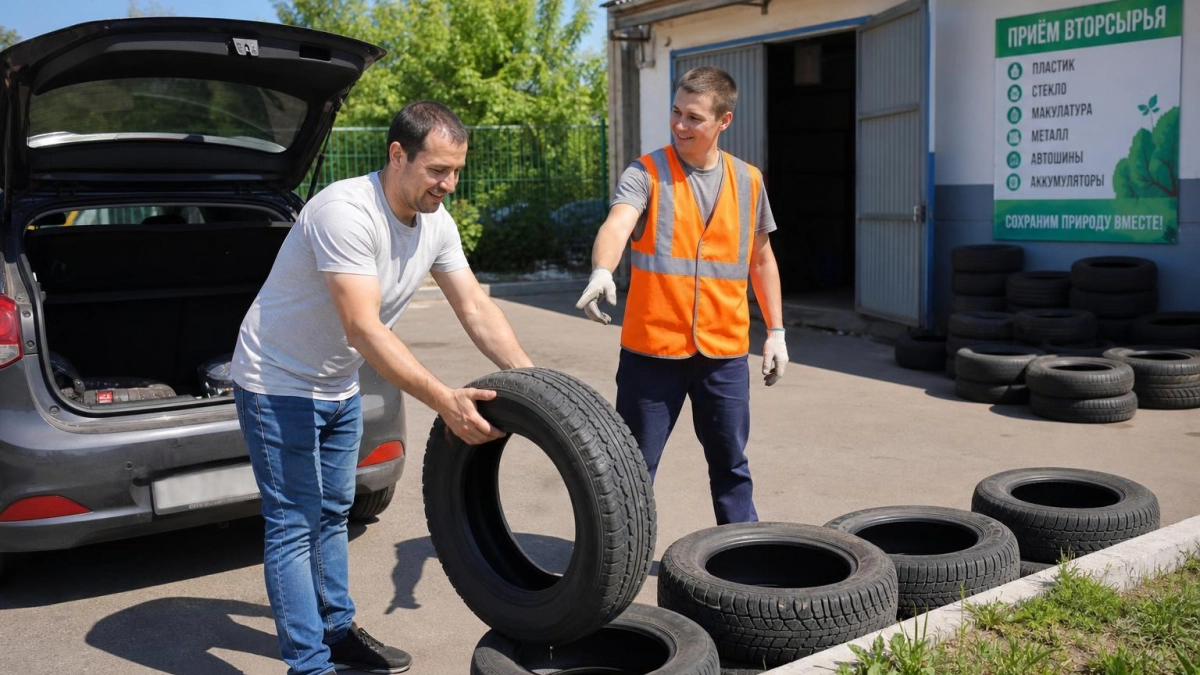 В Уфе работают семь пунктов приёма старых автопокрышек