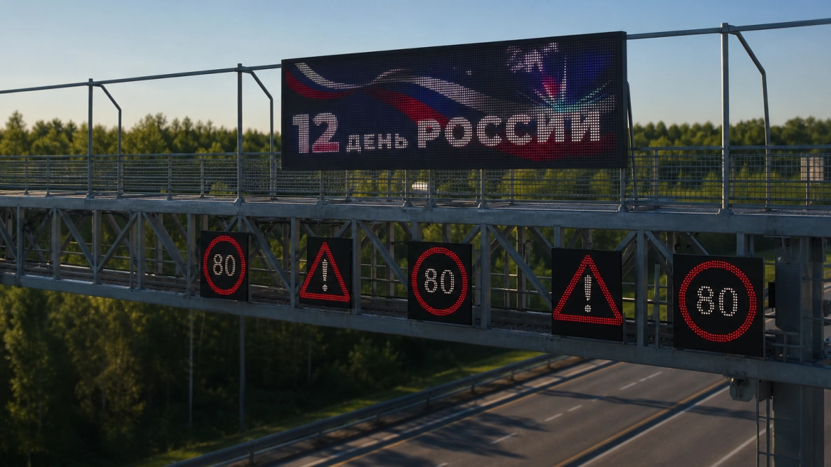 Динамические табло с поздравлениями встречают гостей Уфы на въезде в город