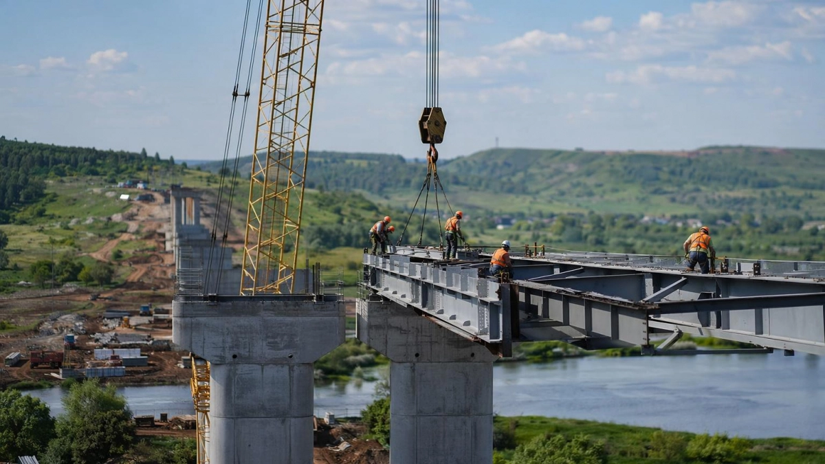 Готовность нового моста в Стерлитамаке достигла 42%, сдача намечена на 2028 год